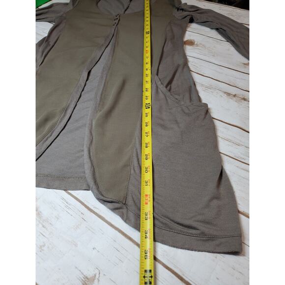 Mado et Les Autres Womens Top LAGENLOOK Artsy Long Cardigan Layering Boho Brown - Picture 9 of 10